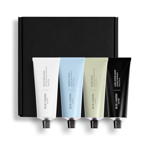Blue Lagoon Signature Masks, Includes Facial Mask Targeting Hydration, Calmness, Exfoliation & Nourishment, Leaving Skin Glowing and Radiant, 4 pack