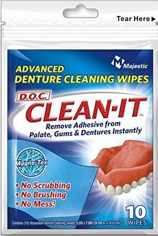 Clean It Denture Cleaning Wipes for Daily Care - 240 Count