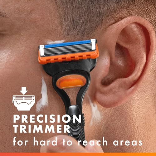 Gillette Fusion5 Razors for Men, 1 Razor, 4 Blade Refills, Lubrastrip for a More Comfortable Shave
