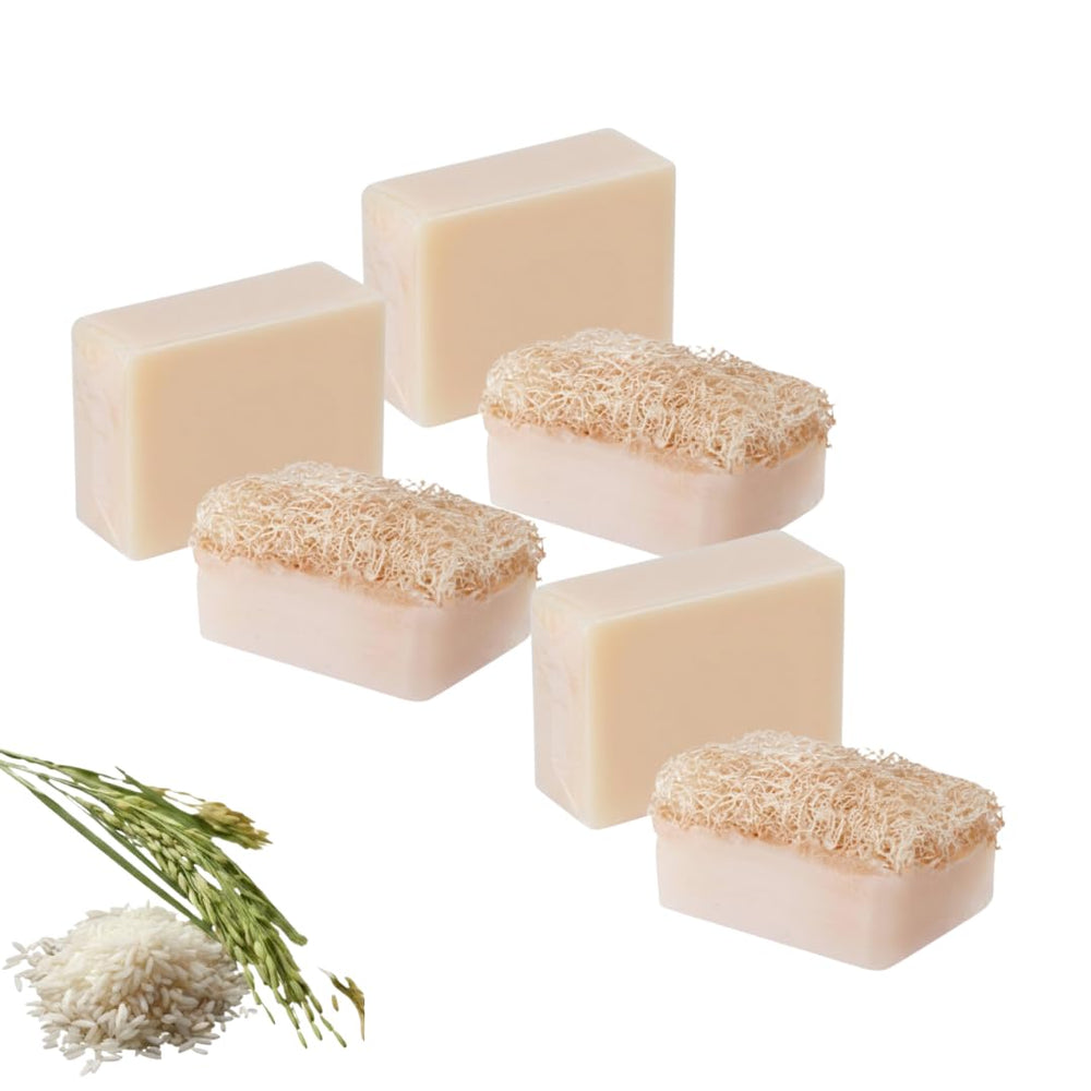 Organic Rice Bran & Loofah Exfoliating Body Soap 3-Pack