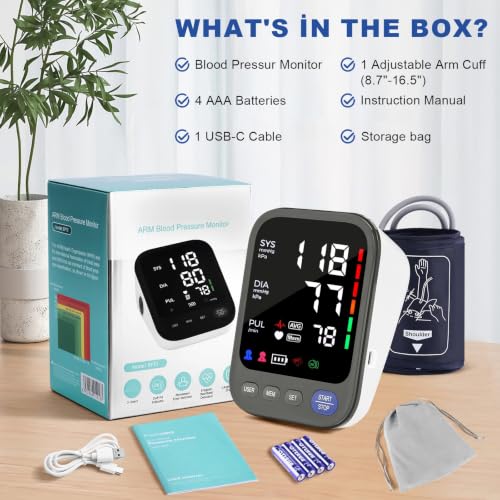 Automatic Upper Arm Blood Pressure Monitor with Large Display