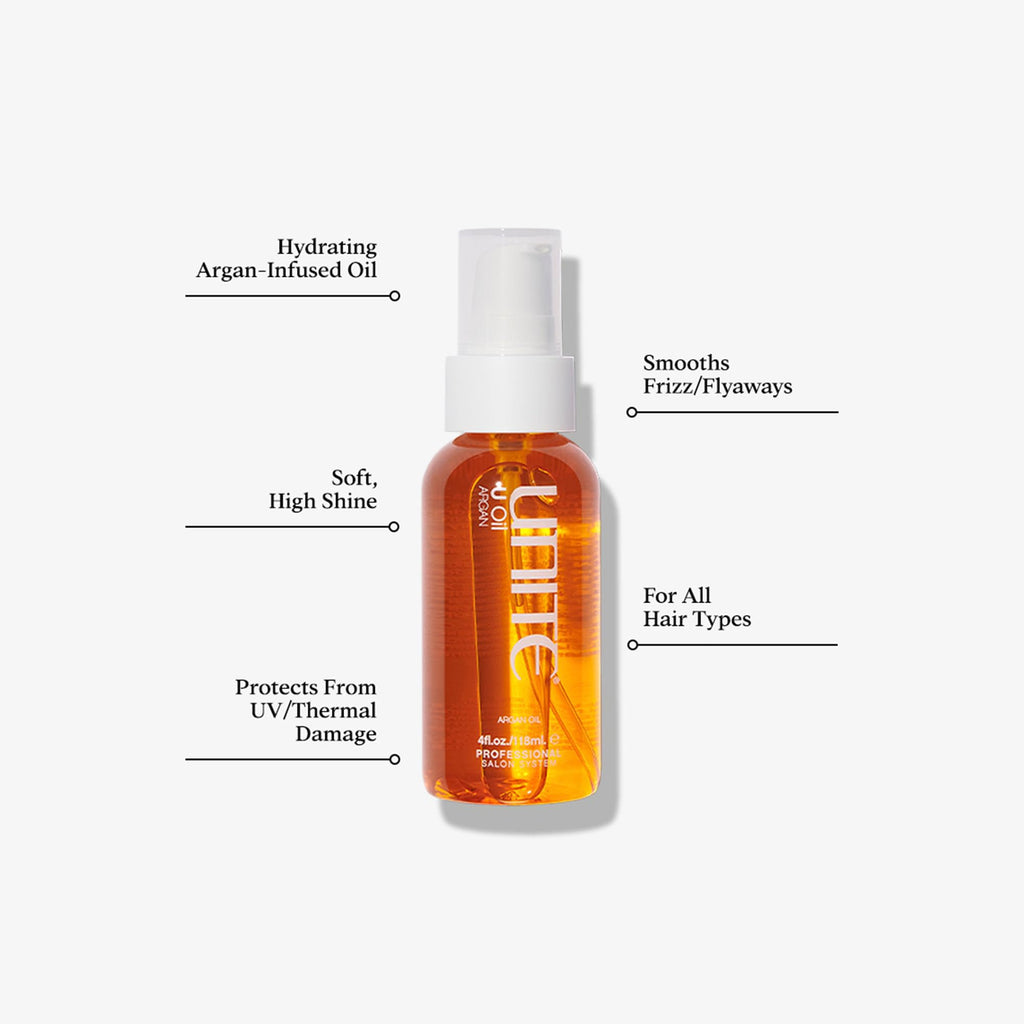 UNITE Hair – 7SECONDS Shampoo, Conditioner & U Oil – Professional-Size System for Deep Hydration, Repair & Brilliant Shine – UV & Heat Protection – 32 Fl Oz, 32 Fl Oz & 4 Fl Oz