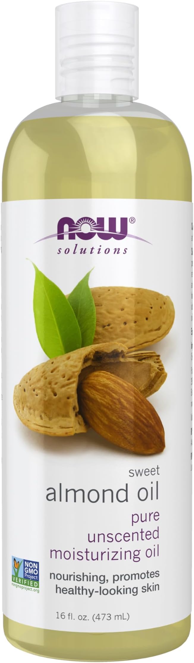 NOW Solutions, Sweet Almond Oil, 100% Pure Moisturizing Oil, Promotes Healthy-Looking Skin, Unscented Oil
