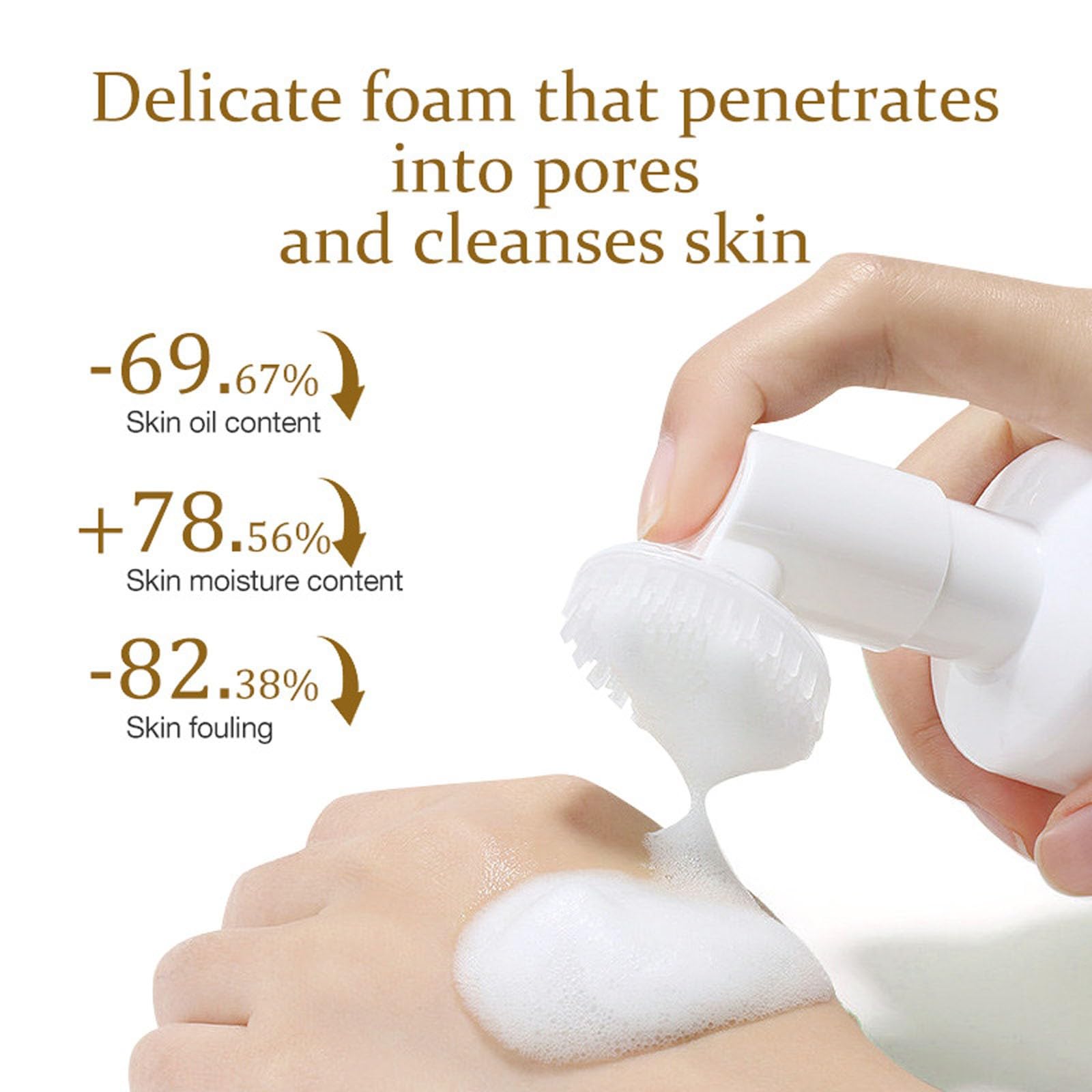 New Irven Rice Foaming Cleanser, Moisturizing Rice Facial Foam Cleanser with Silicone Brush, Deep Cleansing, Soothing & Exfoliating Face Wash for Sensitive Skin, Makeup Remover, for All Skin Types