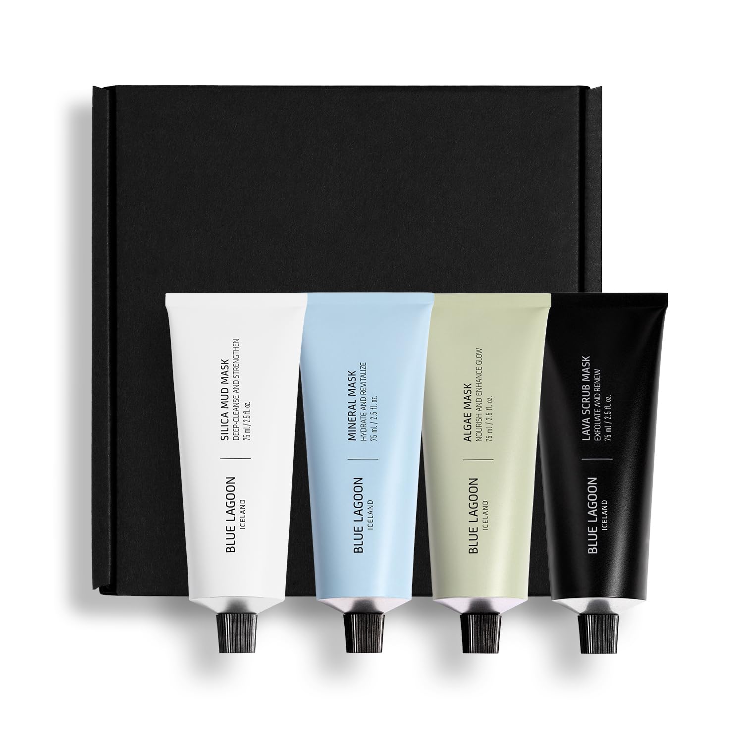 Blue Lagoon Signature Masks, Includes Facial Mask Targeting Hydration, Calmness, Exfoliation & Nourishment, Leaving Skin Glowing and Radiant, 4 pack