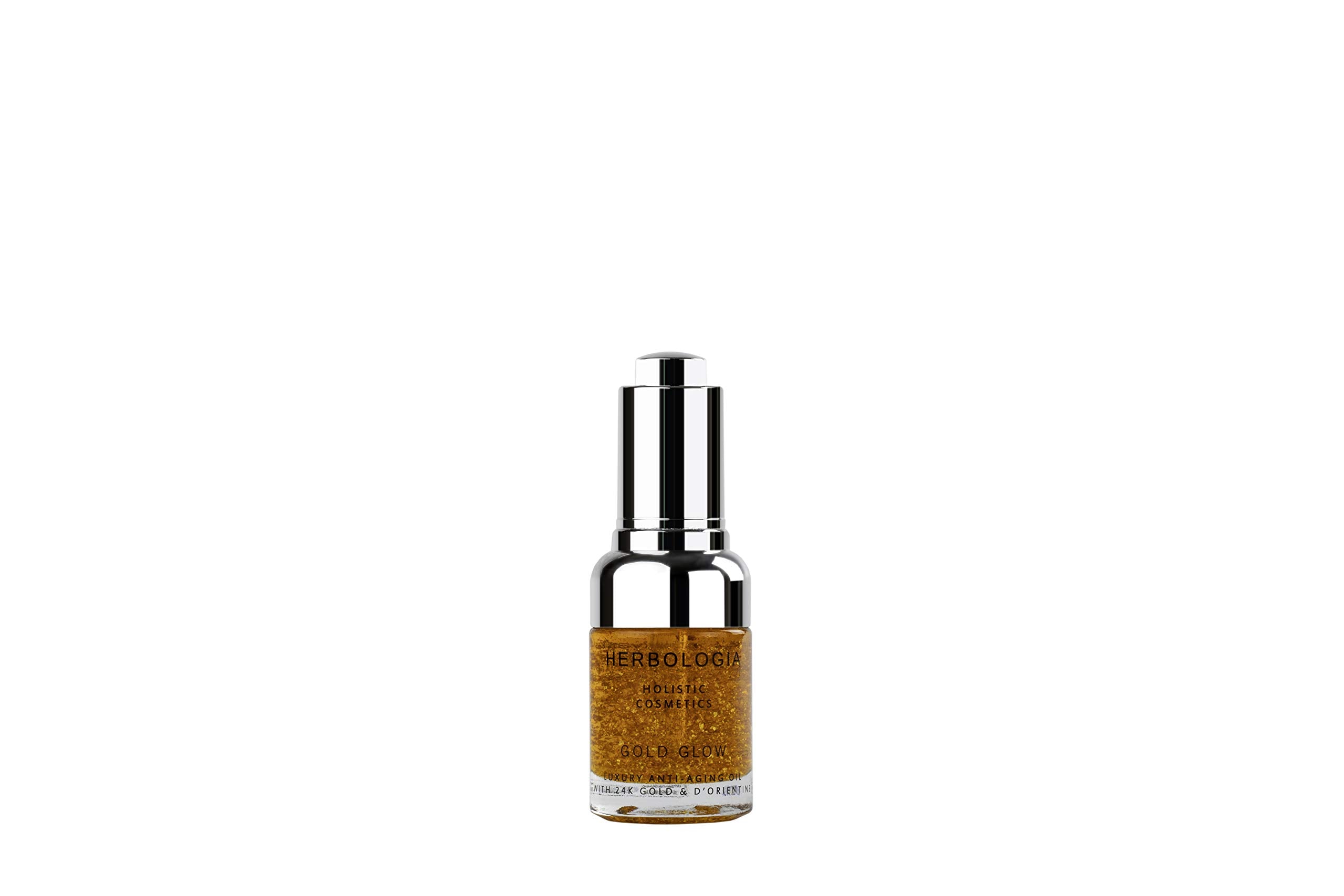 Herbologia Gold Glow Lifting and Firming Face Oil (30ml) - Super Anti-Aging Oil with 24K Genuine Gold - Reduces Wrinkles and Irritation, Stimulates Collagen & Elastin, Lifts & Tightens Sagging Skin, Repairs & Heals Skin - Non-Toxic & Natural