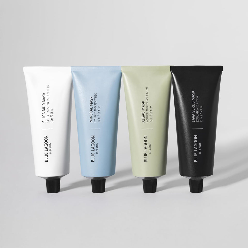 Blue Lagoon Signature Masks, Includes Facial Mask Targeting Hydration, Calmness, Exfoliation & Nourishment, Leaving Skin Glowing and Radiant, 4 pack