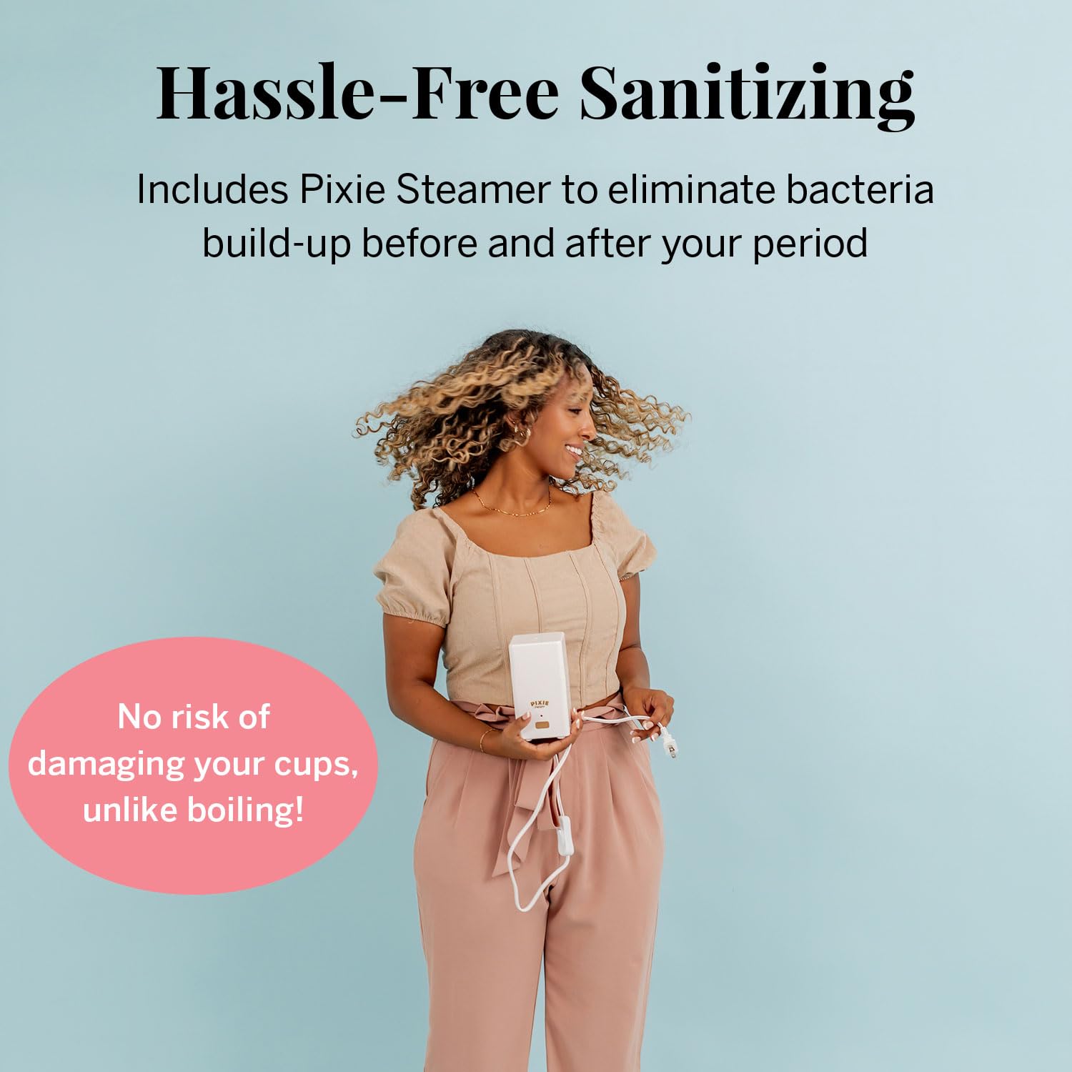 Pixie Reusable Menstrual Cup Set with Applicator & Sterilizer