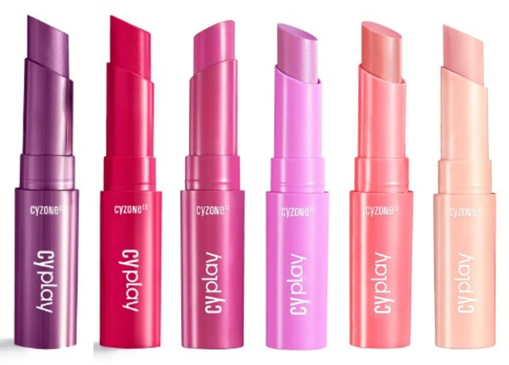 CyPlay Creamy Lip Balm Set: Berry, Cherry, Fuchsia, Pink, Coral and Nude