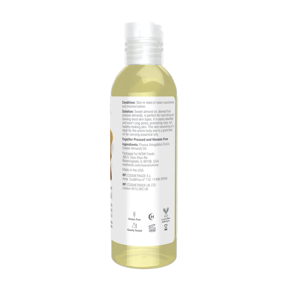 NOW Solutions, Sweet Almond Oil, 100% Pure Moisturizing Oil, Promotes Healthy-Looking Skin, Unscented Oil