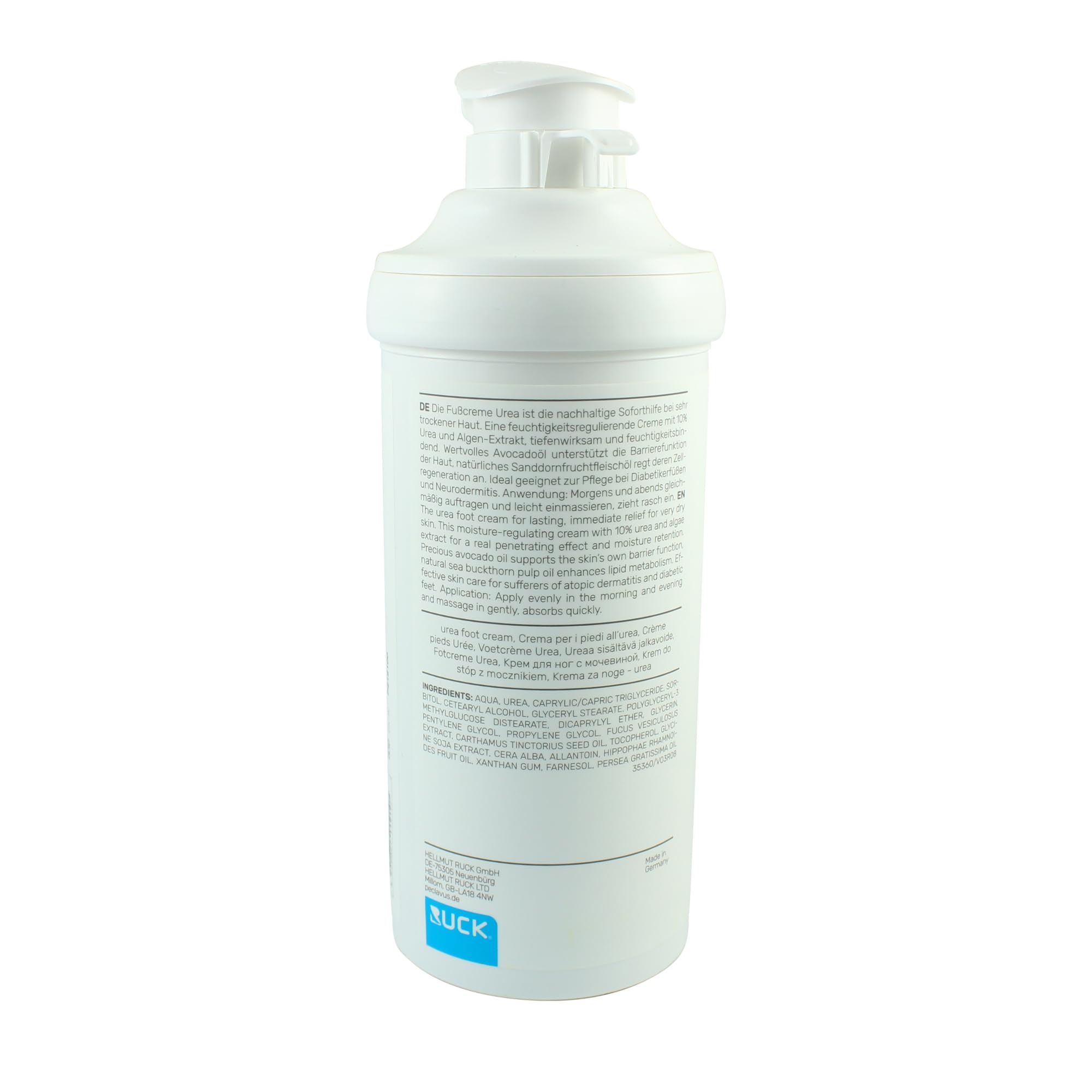 Foot Cream for Very Dry Skin – Intensive Moisturizing with Natural Oils & Extract – Nourishes, Softens & Protects - 500ml Bottle