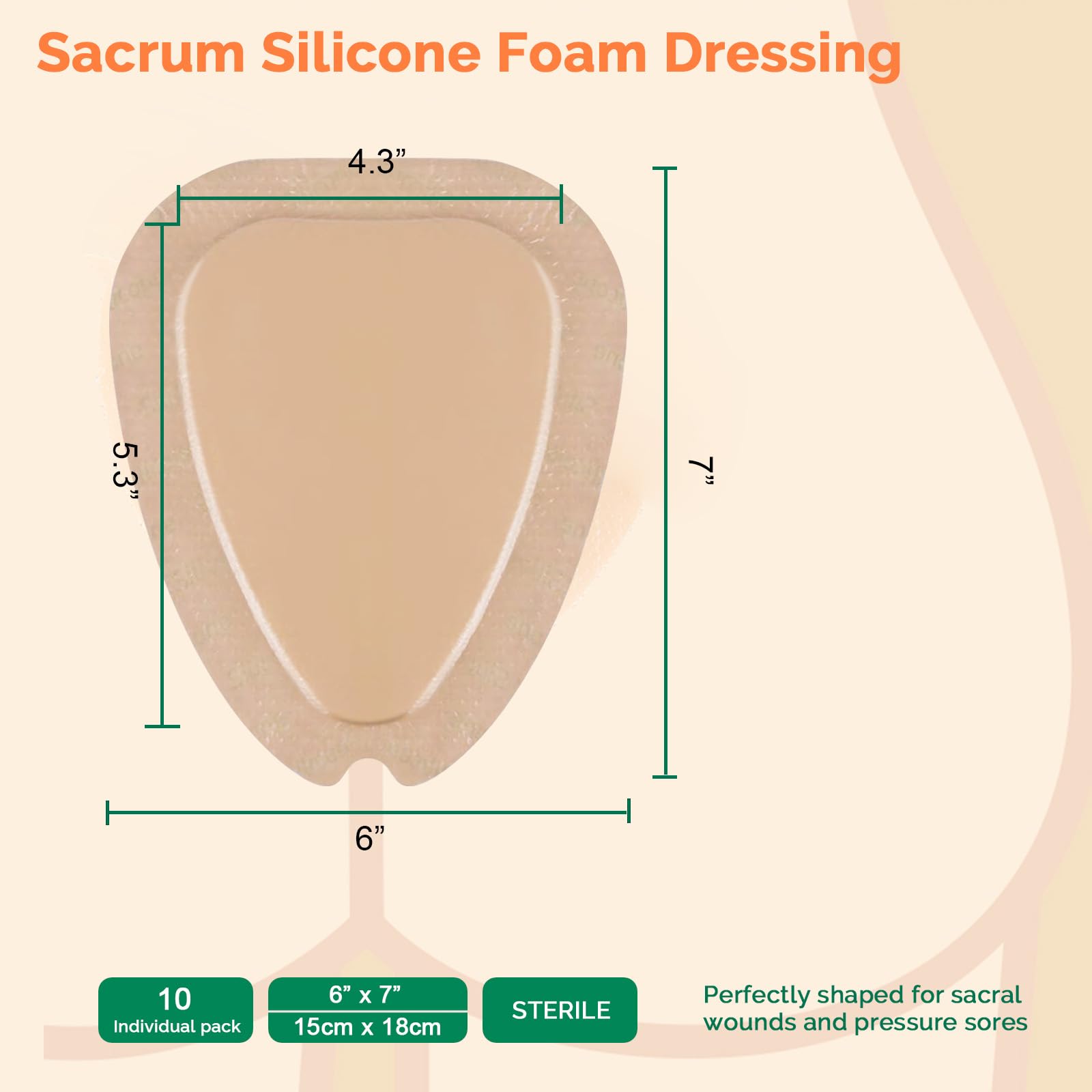 Sacrum Silicone Foam Wound Dressing for Pressure Care