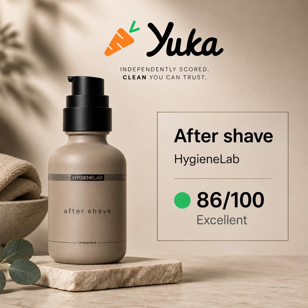 HygieneLab After Shave, Yuka Rated Excellent – Unscented, Non-Toxic Aloe Vera & Vitamin E Formula for Sensitive Skin, Helps Soothe Razor Burn, Lightweight Moisturizer (3.38 oz)