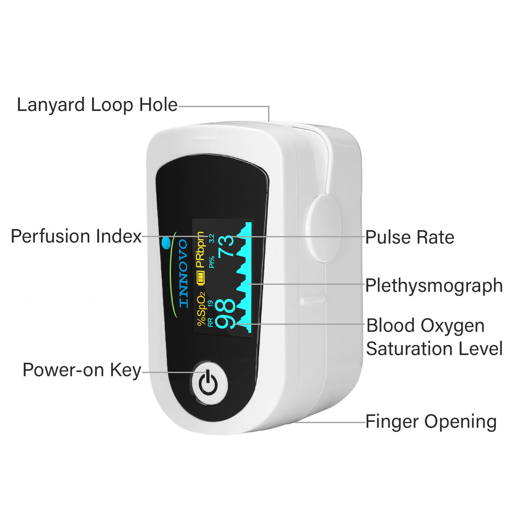 Innovo Deluxe Fingertip Pulse Oximeter with Alarm