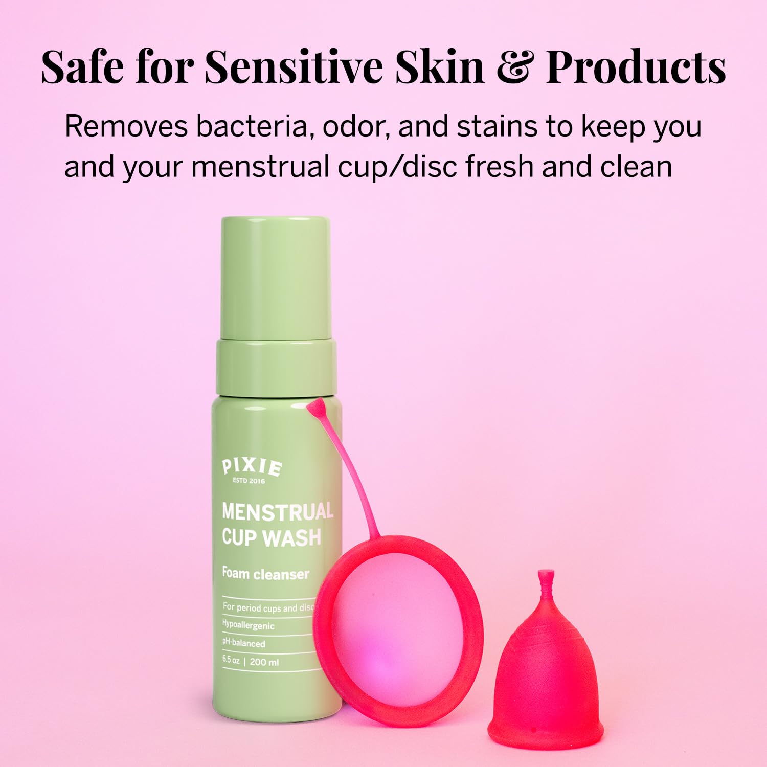 ixie Foaming Menstrual Cup & Disc Wash 3-Pack