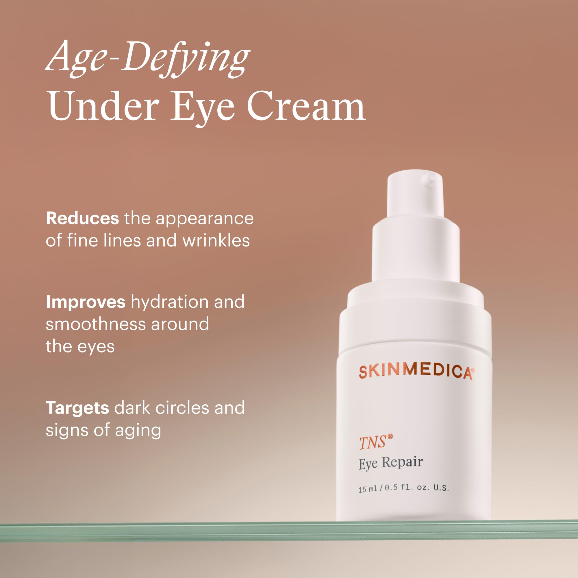 SkinMedica TNS Eye Repair - Hydrating Under Eye Moisturizer - Helps Improve the Look of Dark Circles & Wrinkles - Peptide & Vitamin-Infused Formula for Smoother, Radiant Look (0.5 Oz)