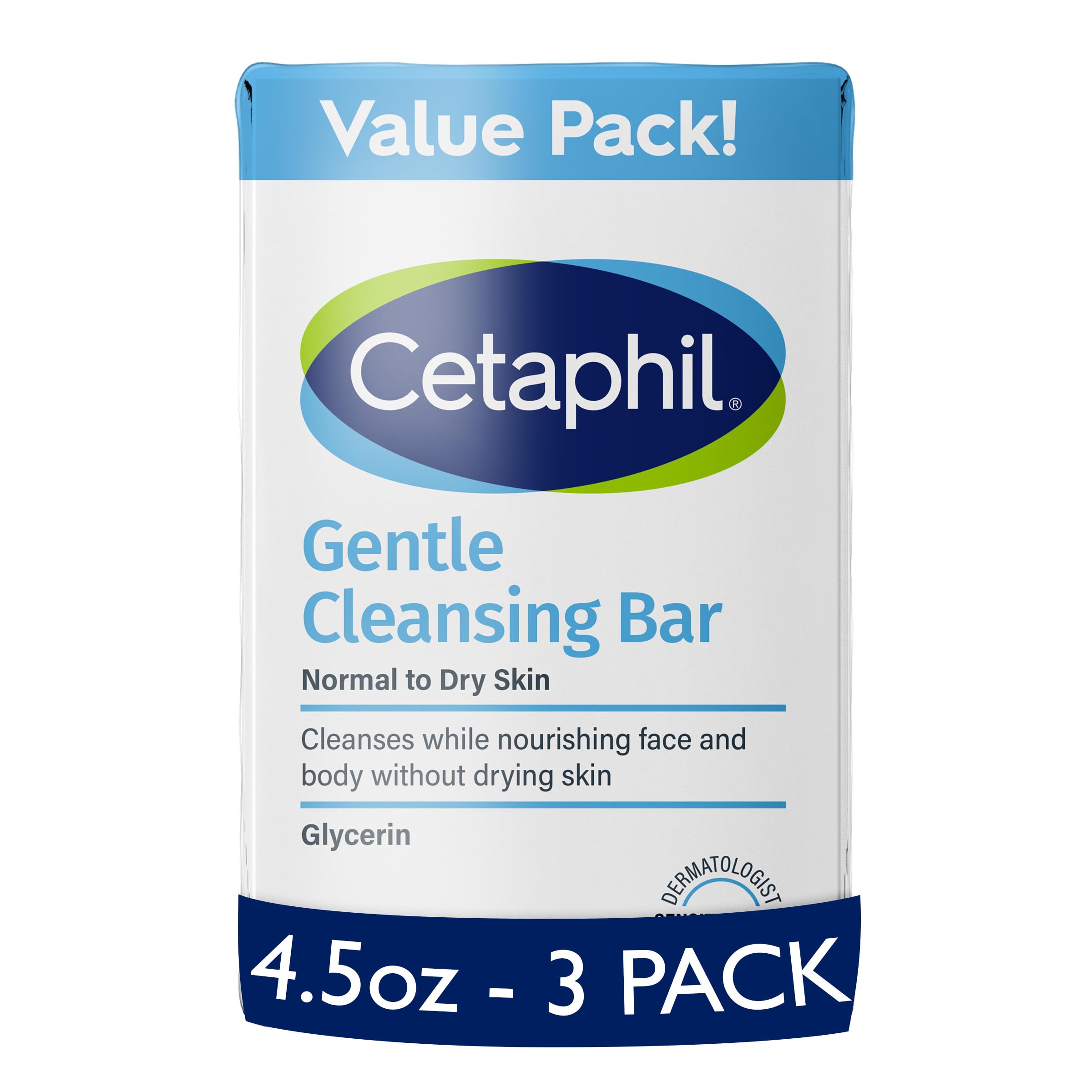 CETAPHIL Gentle Dry To Normal Sensitive Bar Pack Face Body Glycerin