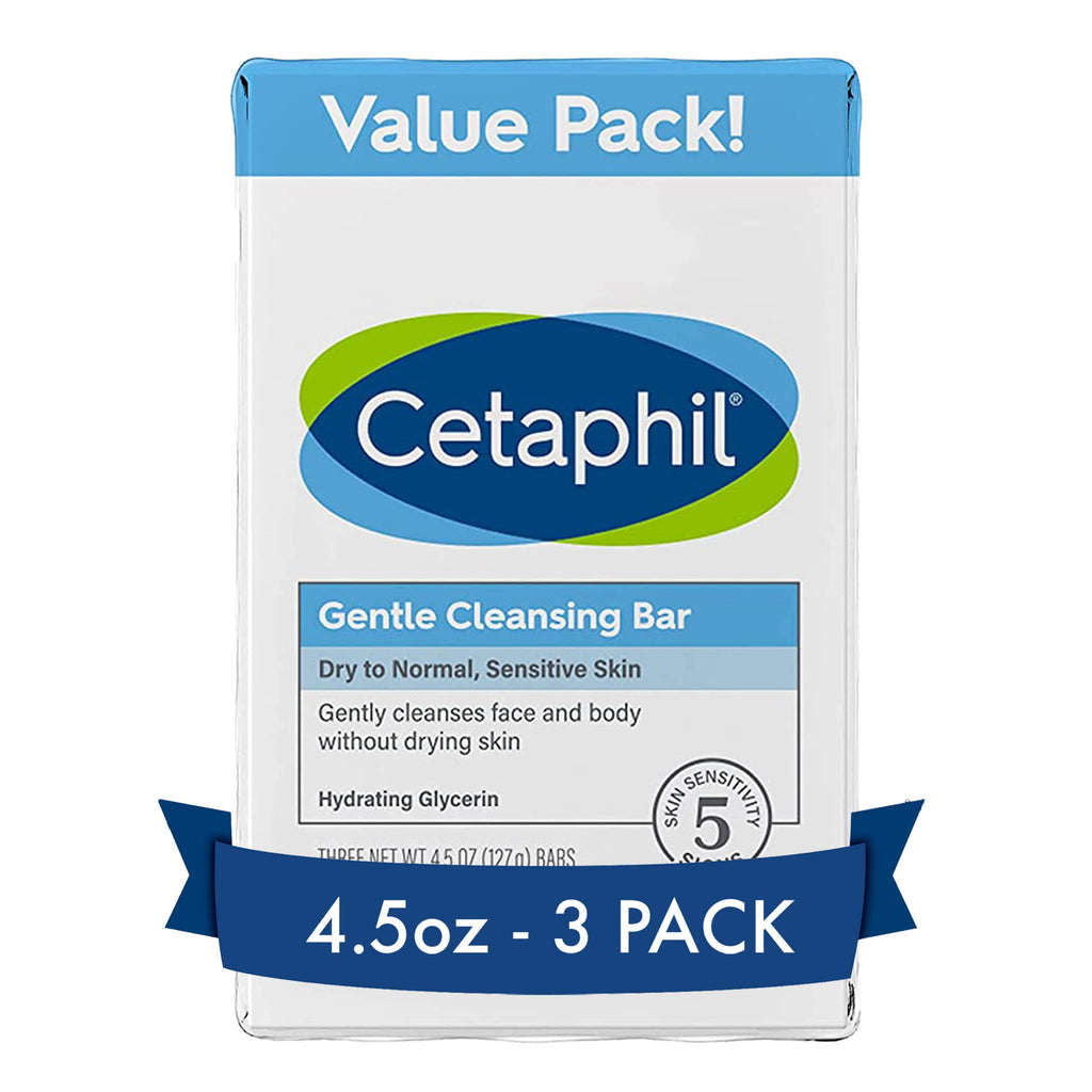 CETAPHIL Gentle Dry To Normal Sensitive Bar Pack Face Body Glycerin