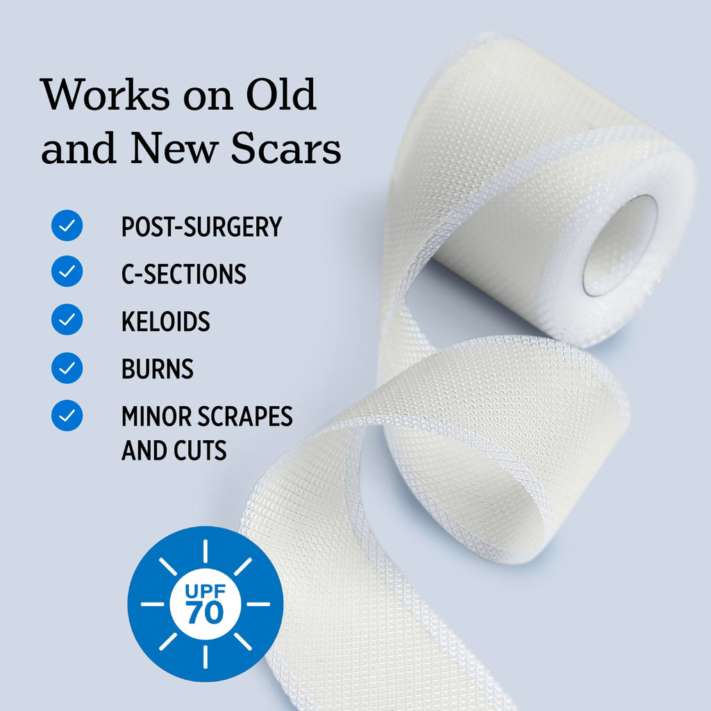 NUVADERMIS Clear Silicone Scar Tape for Surgical Scars