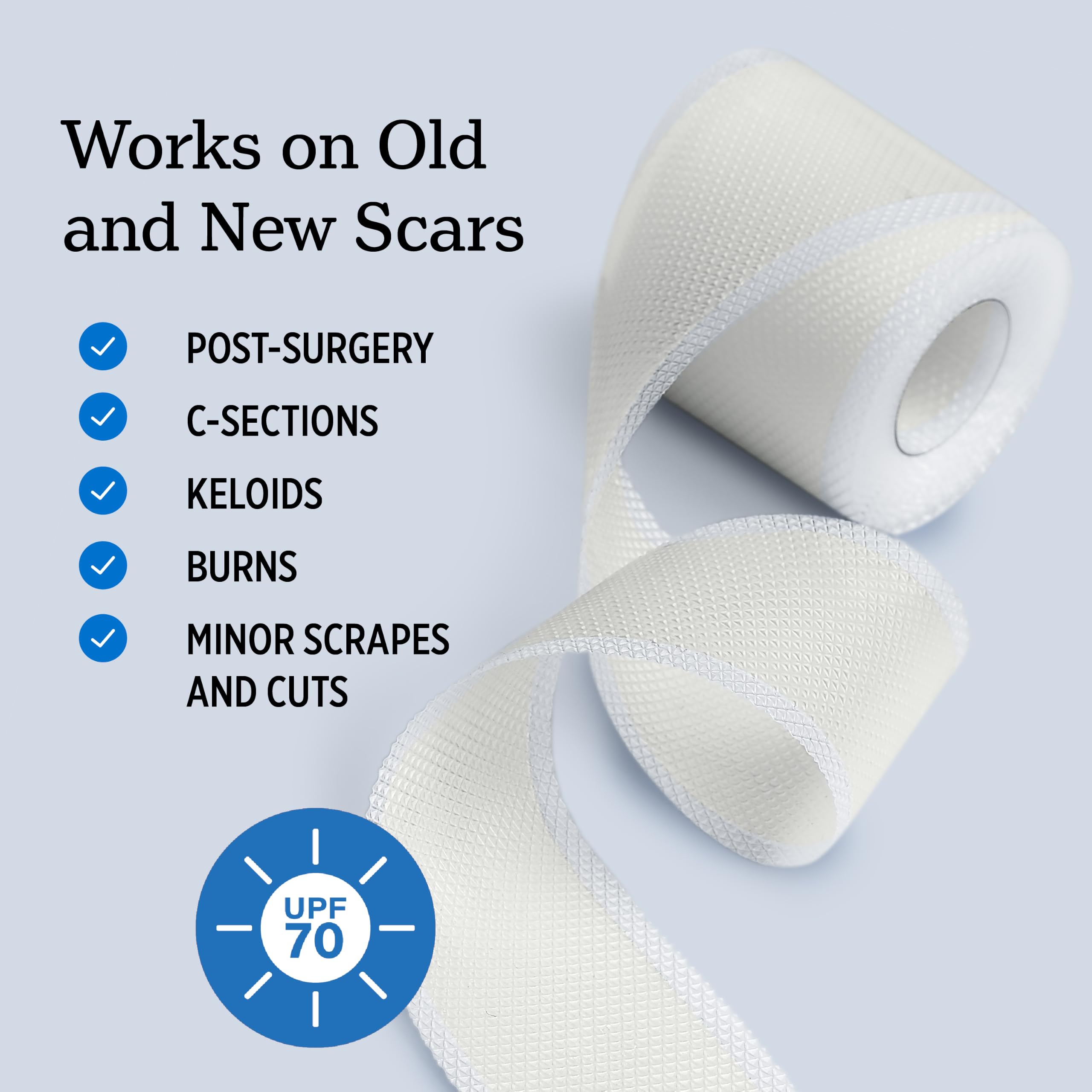 NUVADERMIS Clear Silicone Scar Tape for Surgical Scars
