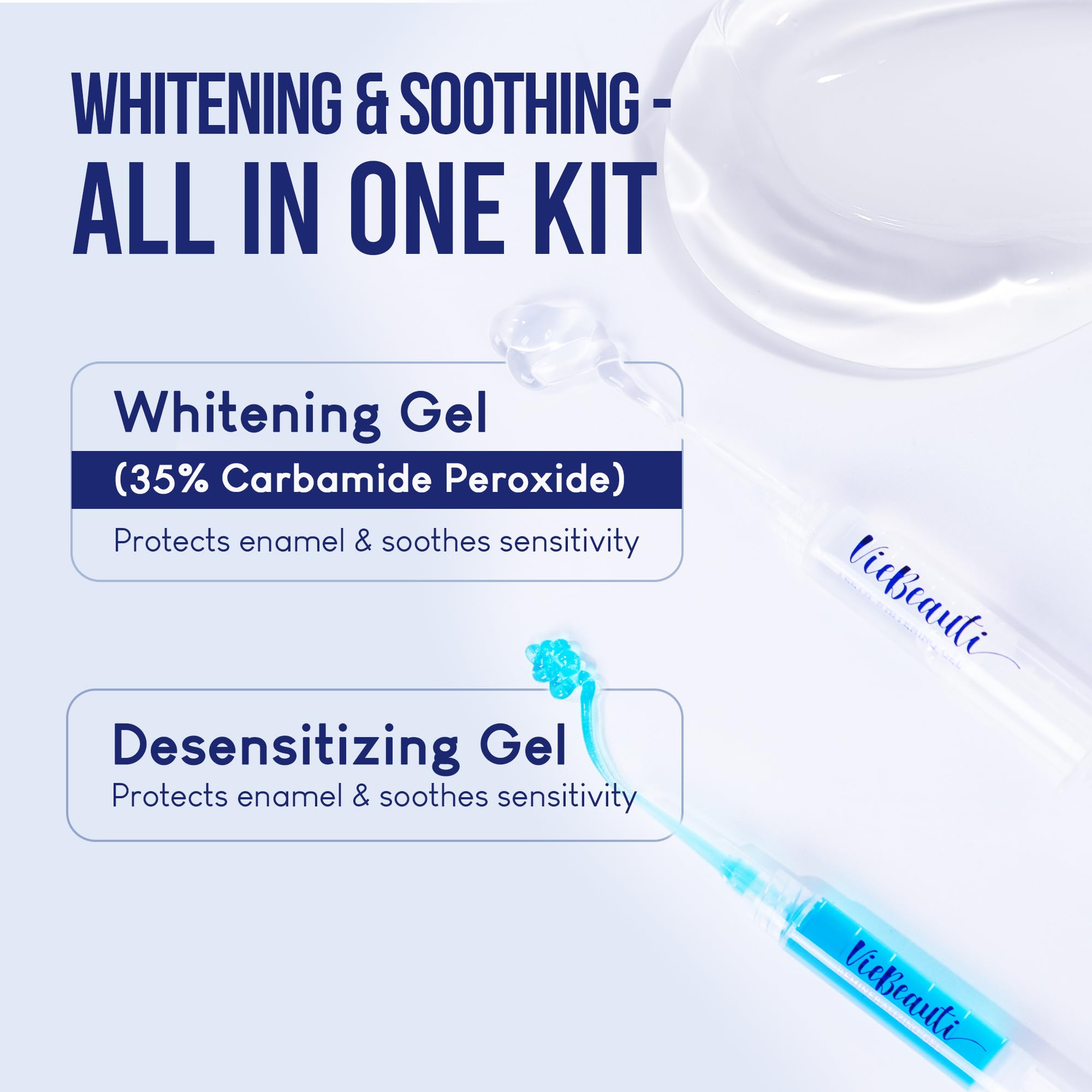 VieBeauti Teeth Whitening Pen & LED Kit for Sensitive Teeth
