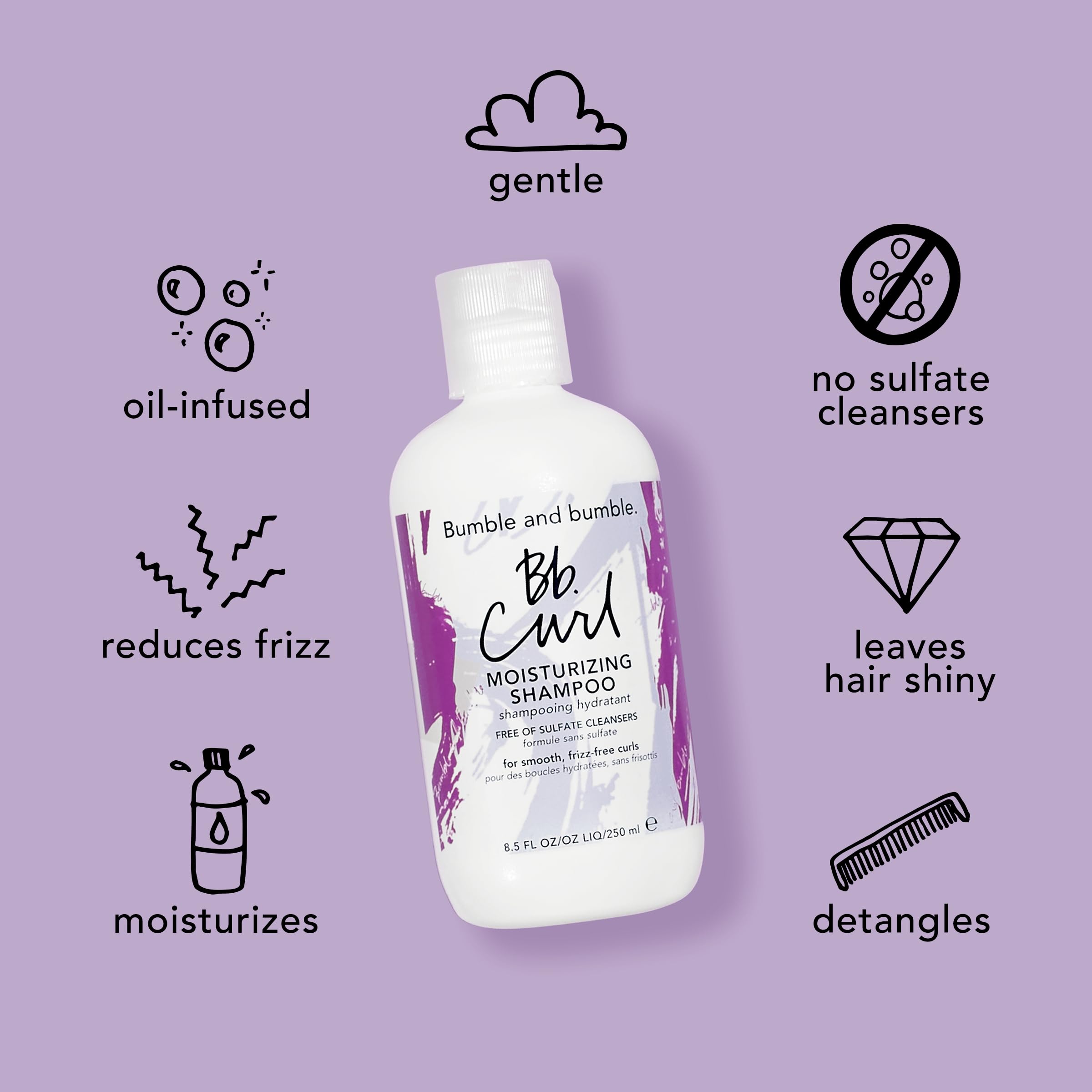 Bumble and bumble. Curl Moisturizing Shampoo + Curl 3-in-1 Conditioner Set | For Moisturized Curls | Frizz Control + Color Safe | Coily, Curly, Wavy | With Coconut, Avocado + Jojaba Oil