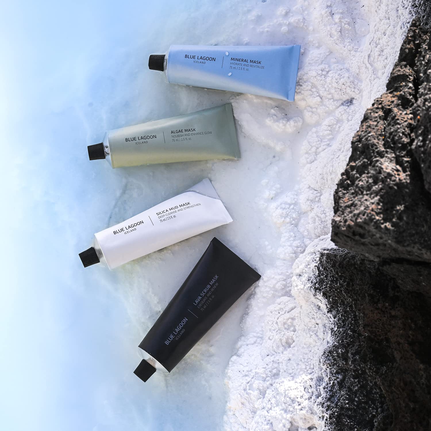 Blue Lagoon Signature Masks, Includes Facial Mask Targeting Hydration, Calmness, Exfoliation & Nourishment, Leaving Skin Glowing and Radiant, 4 pack