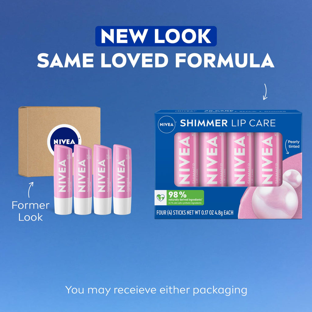 NIVEA Smoothness Lip Care, Sunscreen Lip Balm with SPF 15 Broad Spectrum, Shea Butter, Nourishing Oils and Vitamin C & E, 3-in-1 Moisture, Repair and Sunscreen, 0.17 Oz Stick, Pack of 4