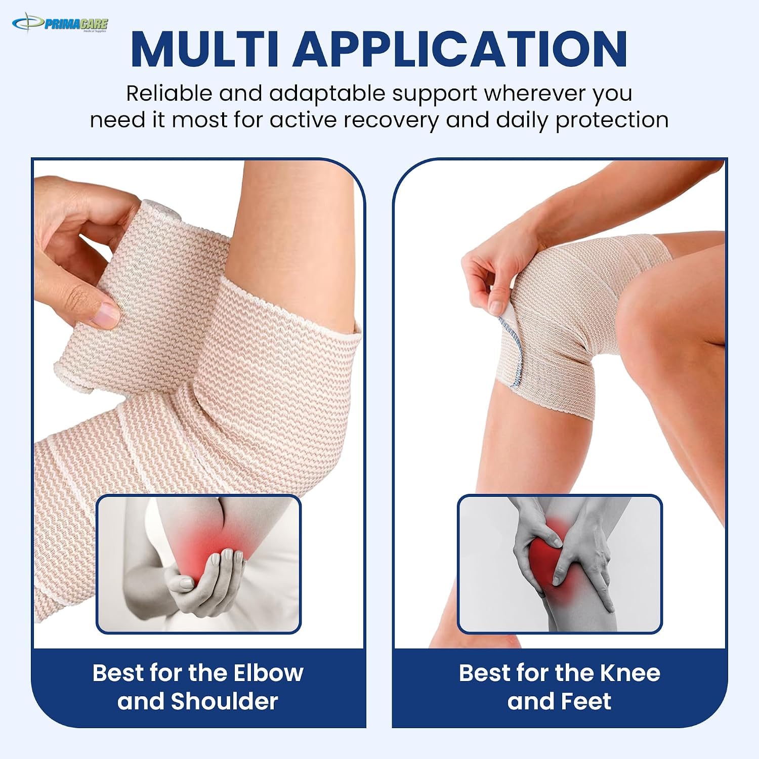 Primacare 4-Inch Elastic Compression Bandage Wraps 20-Pack