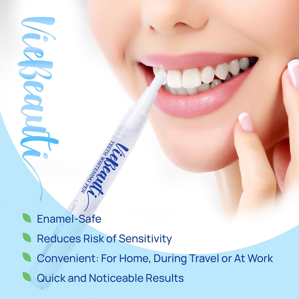 VieBeauti Teeth Whitening Pen & LED Kit for Sensitive Teeth