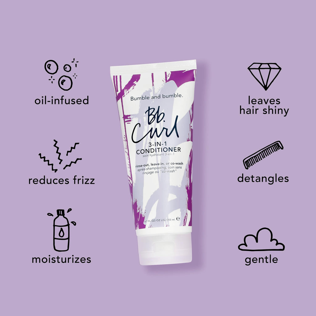 Bumble and bumble. Curl Moisturizing Shampoo + Curl 3-in-1 Conditioner Set | For Moisturized Curls | Frizz Control + Color Safe | Coily, Curly, Wavy | With Coconut, Avocado + Jojaba Oil
