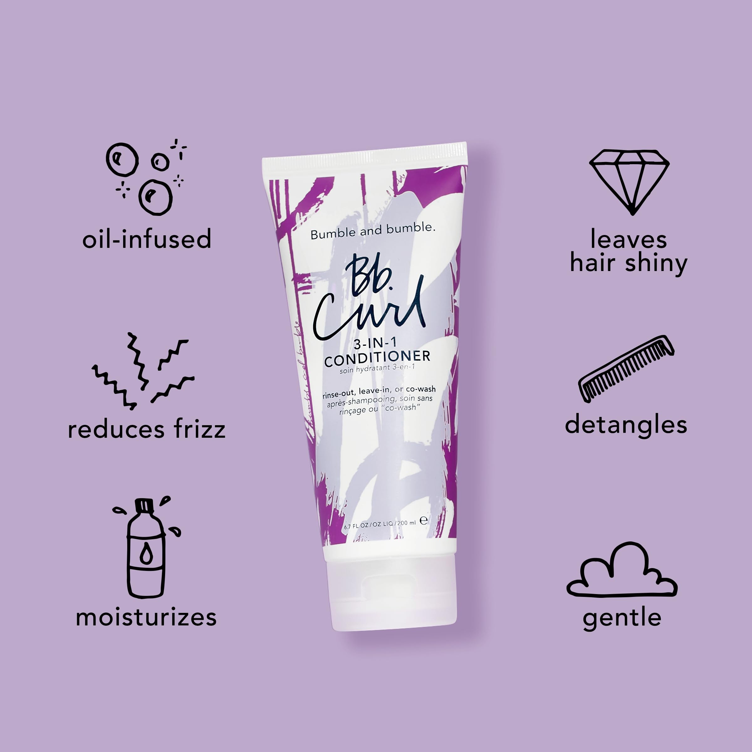 Bumble and bumble. Curl Moisturizing Shampoo + Curl 3-in-1 Conditioner Set | For Moisturized Curls | Frizz Control + Color Safe | Coily, Curly, Wavy | With Coconut, Avocado + Jojaba Oil