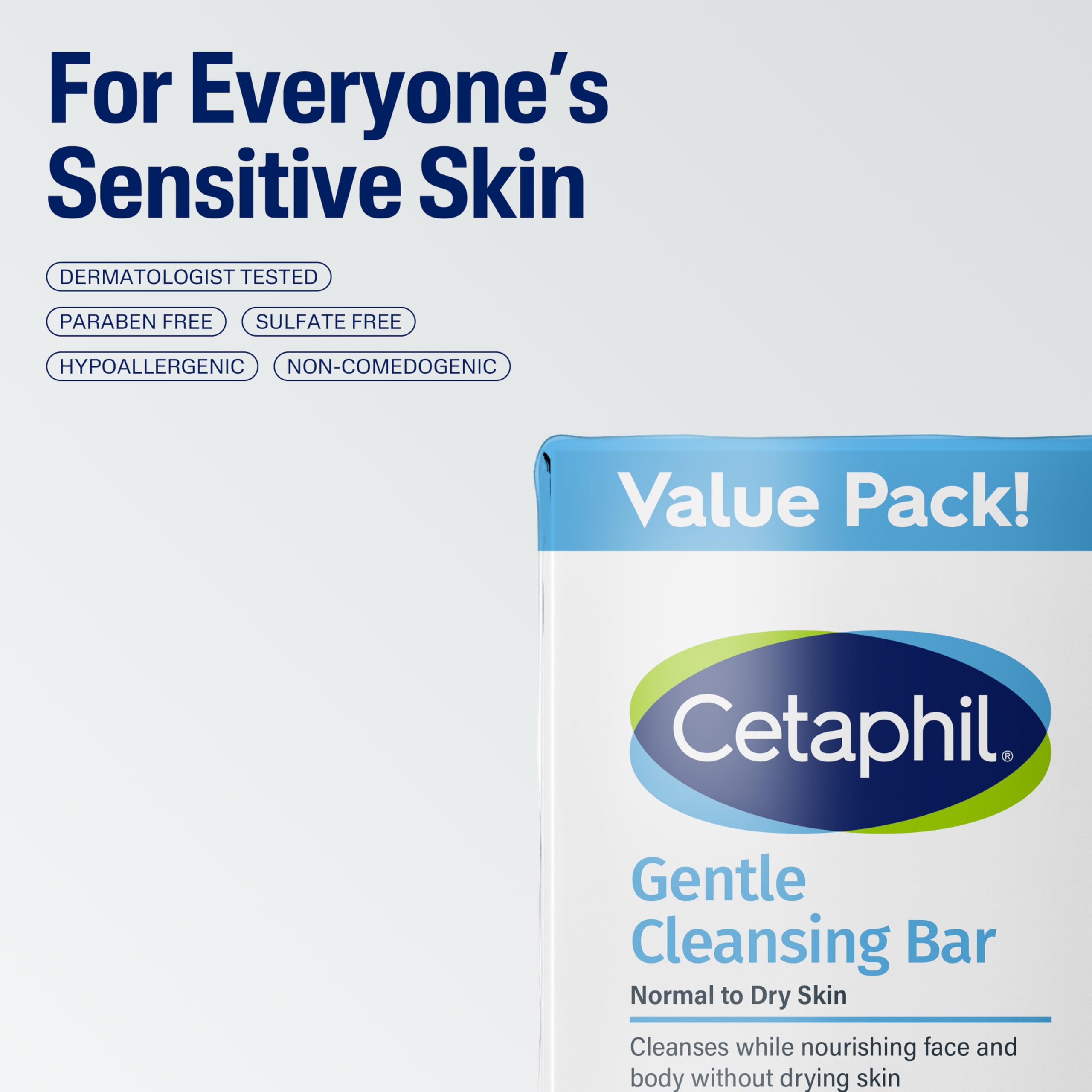 CETAPHIL Gentle Dry To Normal Sensitive Bar Pack Face Body Glycerin