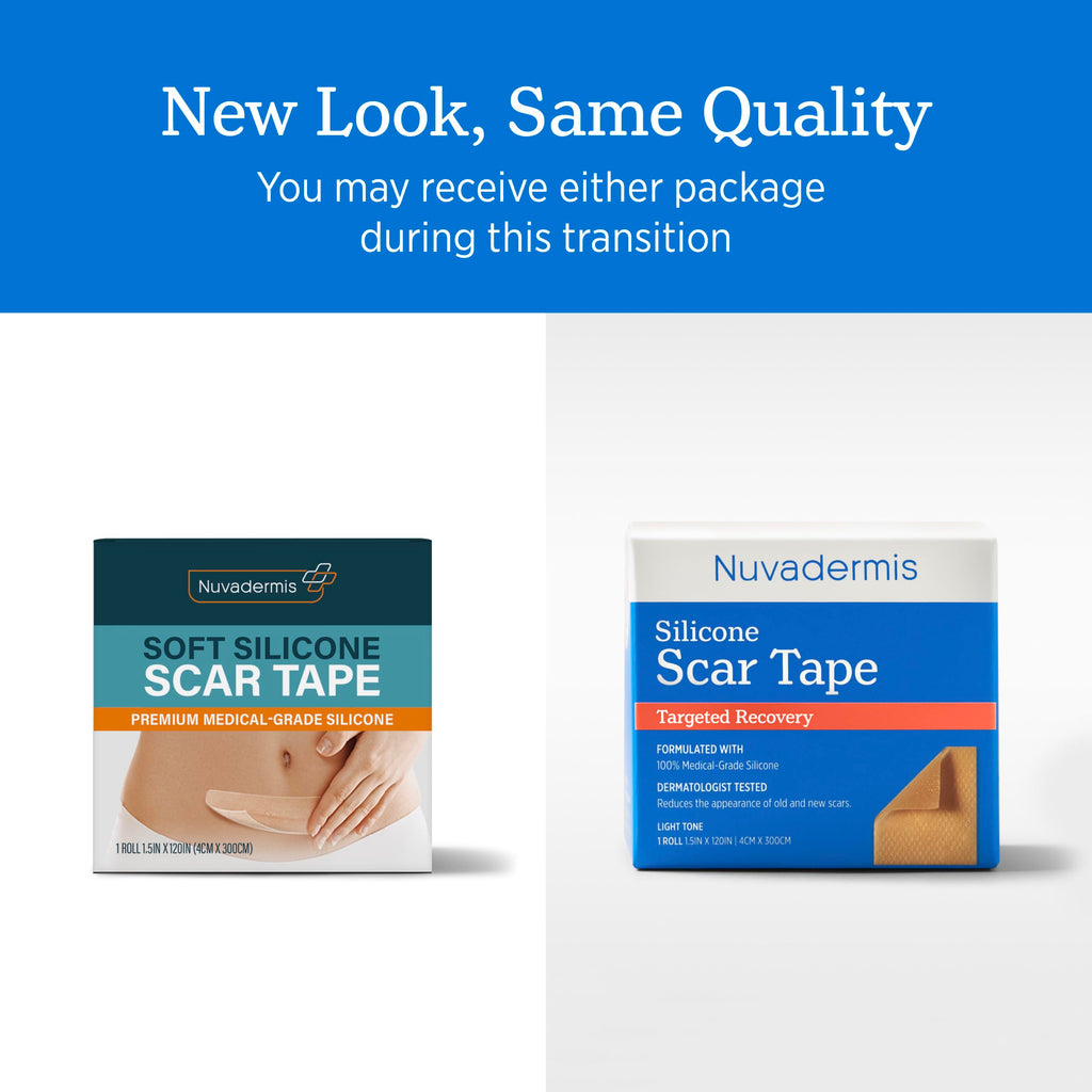 NUVADERMIS Clear Silicone Scar Tape for Surgical Scars