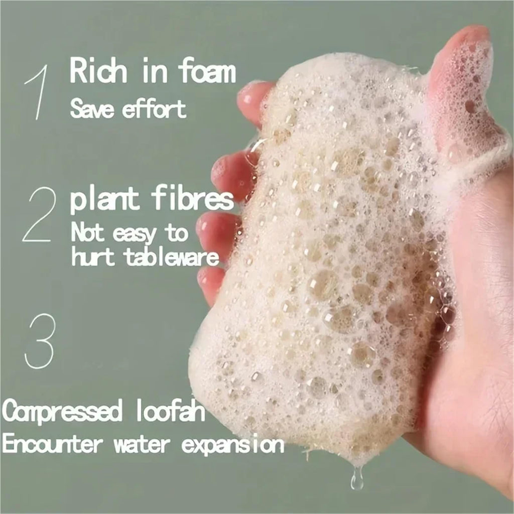 5pcs-Pack Natural Loofah Sponge Bath Scrubbers - Gentle Body Exfoliators for Men & Women, Ideal for Kitchen/Bathroom Cleaning
