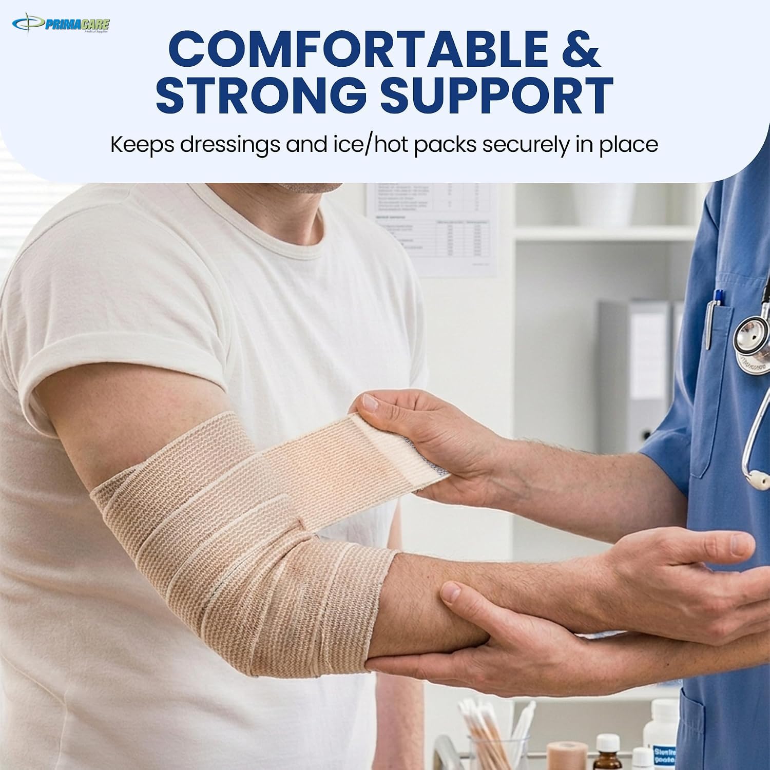 Primacare 4-Inch Elastic Compression Bandage Wraps 20-Pack