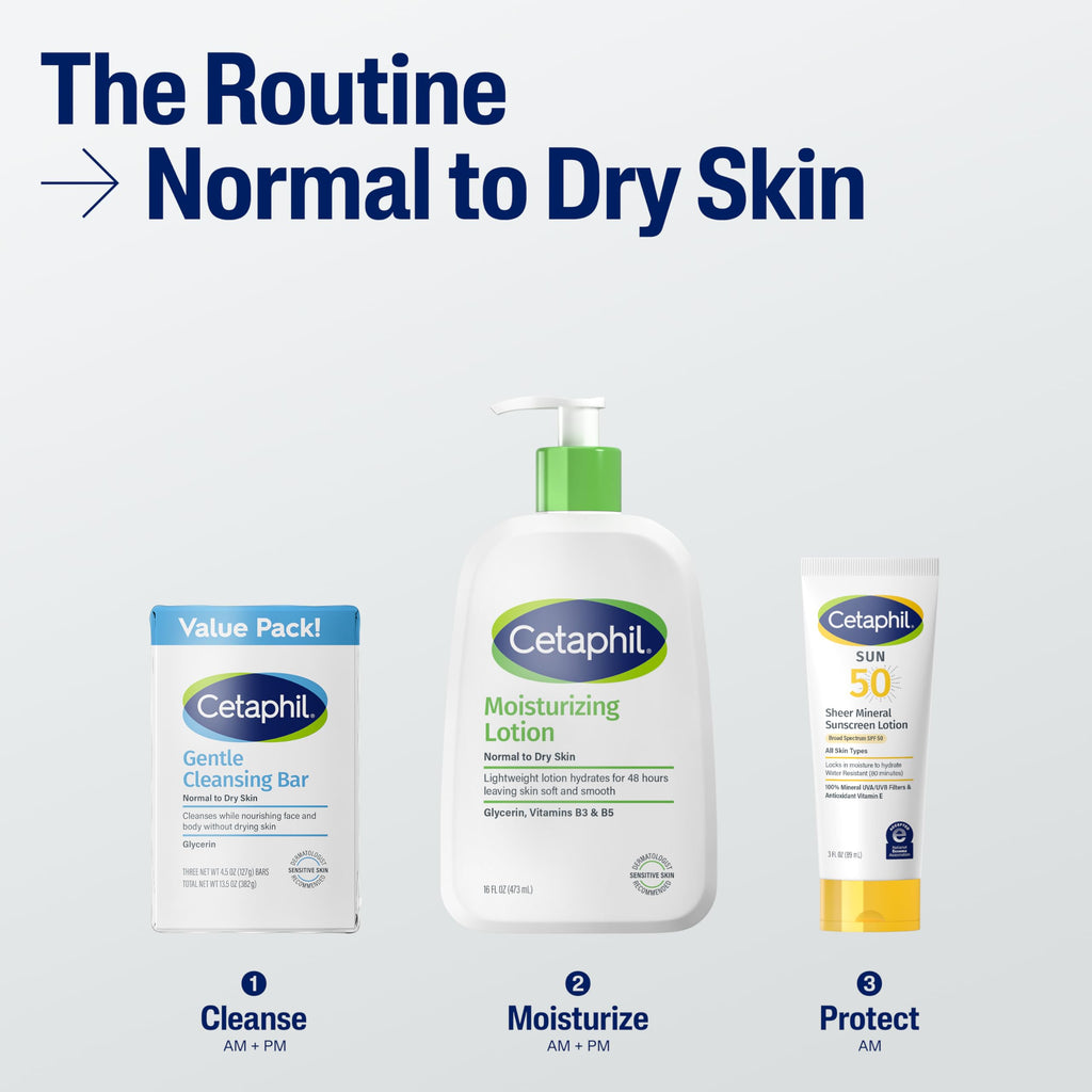 CETAPHIL Gentle Dry To Normal Sensitive Bar Pack Face Body Glycerin