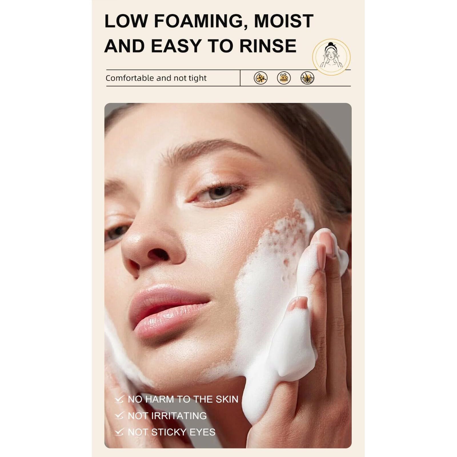 New Irven Rice Foaming Cleanser, Moisturizing Rice Facial Foam Cleanser with Silicone Brush, Deep Cleansing, Soothing & Exfoliating Face Wash for Sensitive Skin, Makeup Remover, for All Skin Types