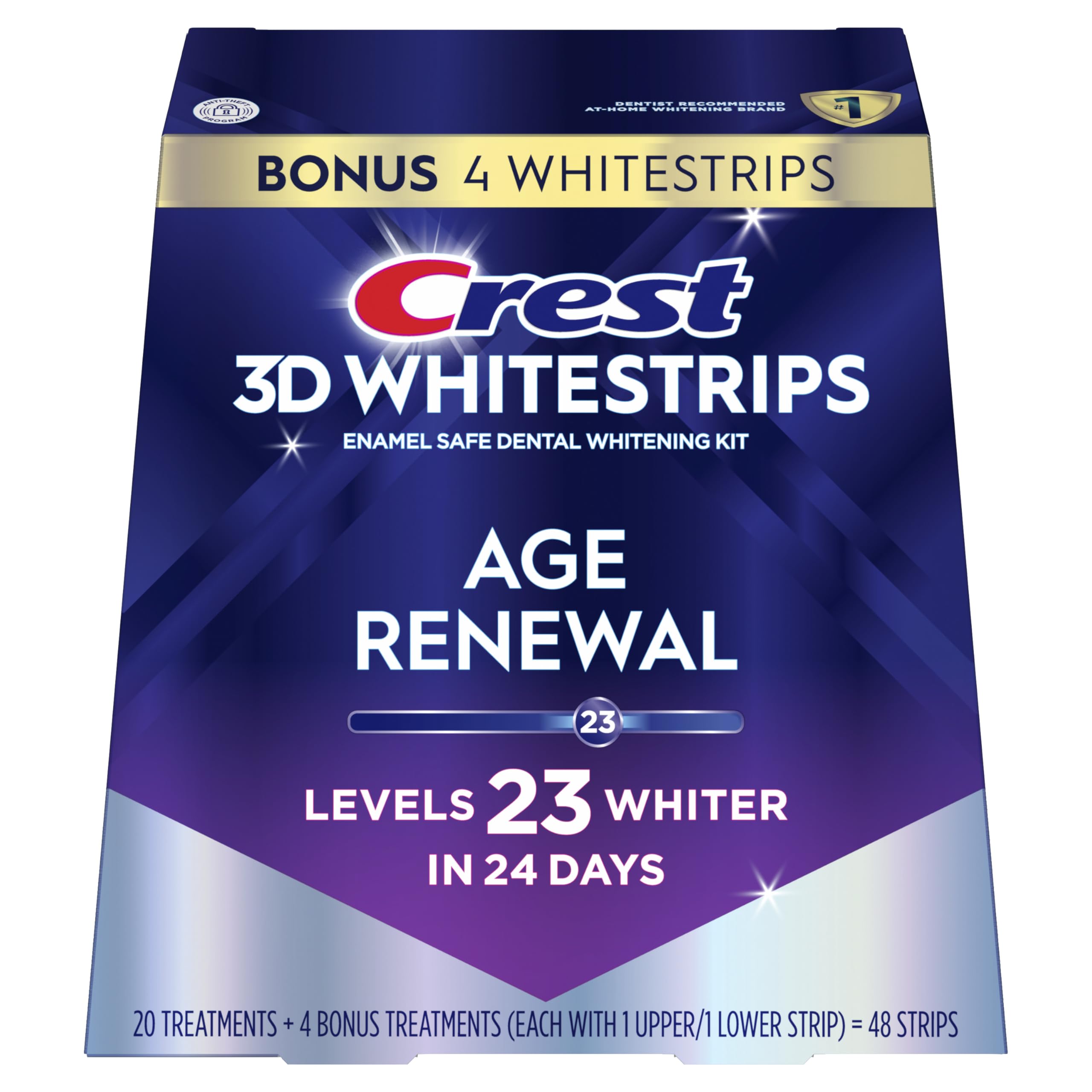Crest 3D Whitestrips Age Renewal Teeth Whitening Kit, 24 Treatments