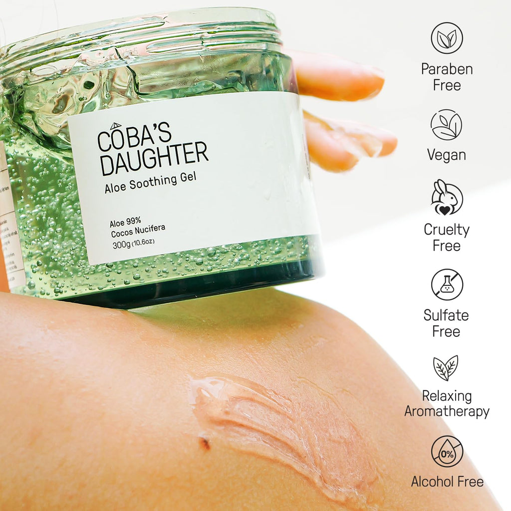 COBA’S DAUGHTER Stress Relief Bundle for Self Care Rituals | Coffee Scrub for Cellulite, Pure Aloe Vera Gel for Sunburn Relief, and 3-in-1 Grapefruit Body Wash