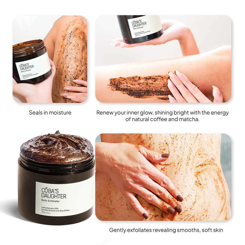 COBA’S DAUGHTER Stress Relief Bundle for Self Care Rituals | Coffee Scrub for Cellulite, Pure Aloe Vera Gel for Sunburn Relief, and 3-in-1 Grapefruit Body Wash