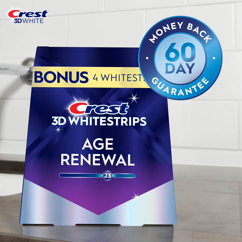 Crest 3D Whitestrips Age Renewal Teeth Whitening Kit, 24 Treatments