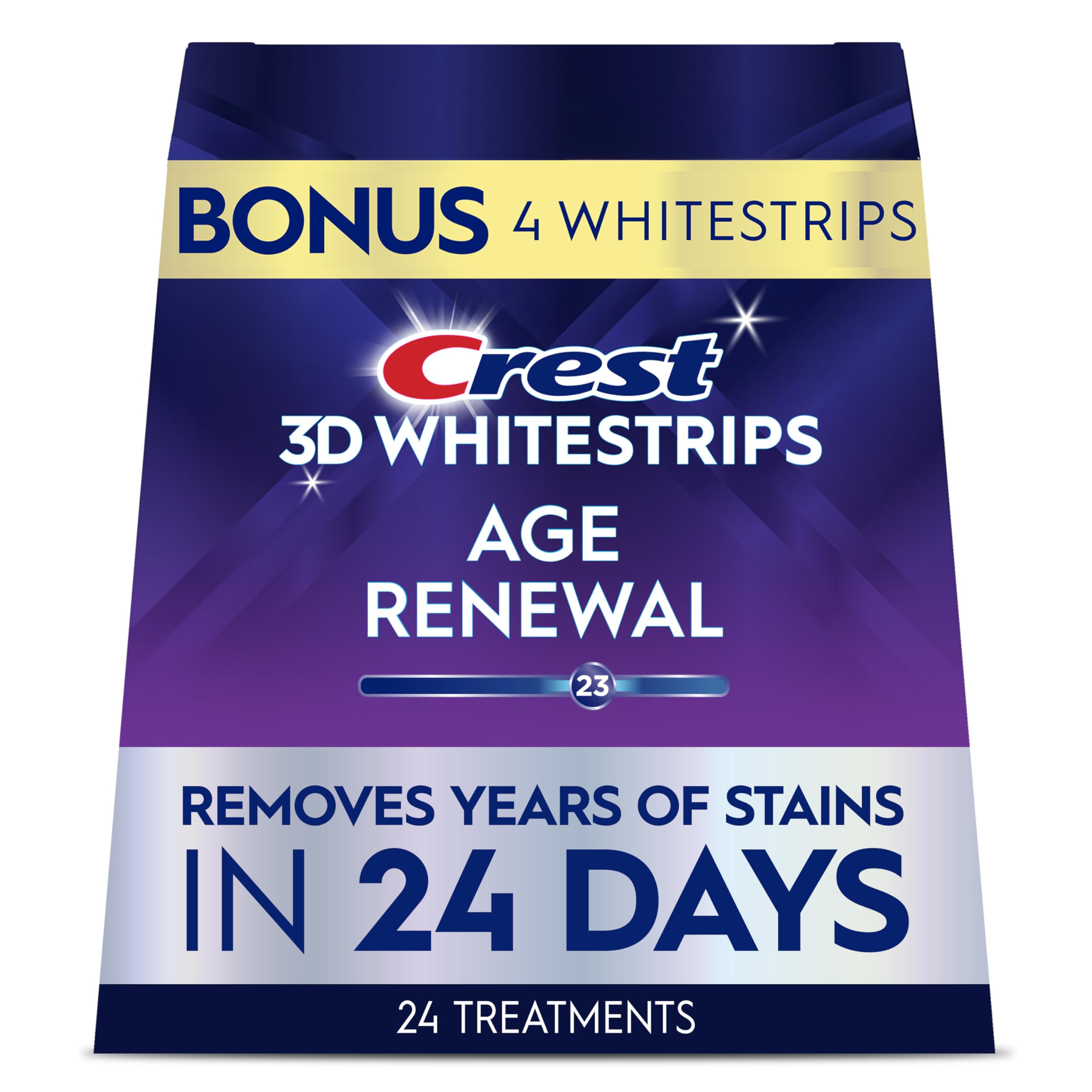 Crest 3D Whitestrips Age Renewal Teeth Whitening Kit, 24 Treatments