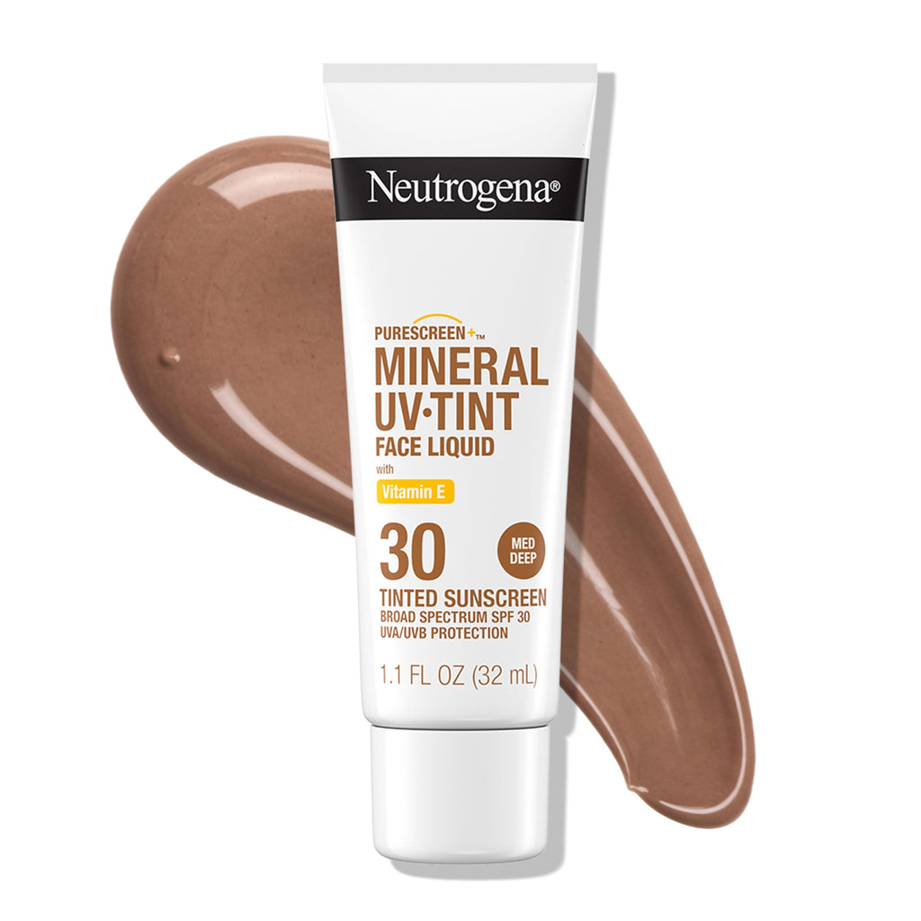 Neutrogena Purescreen+ Mineral Tinted Sunscreen SPF 30, Med Deep, 1.1 fl oz
