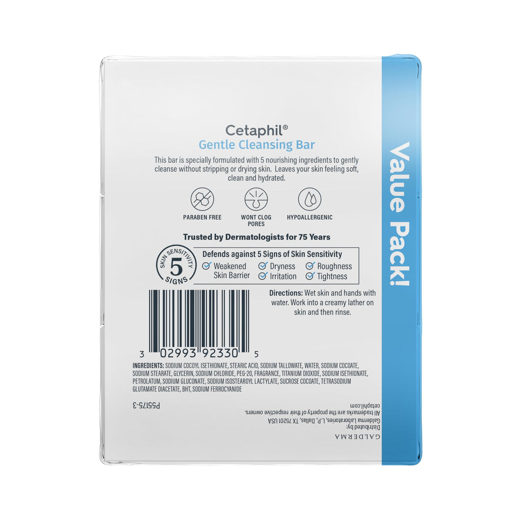 CETAPHIL Gentle Dry To Normal Sensitive Bar Pack Face Body Glycerin