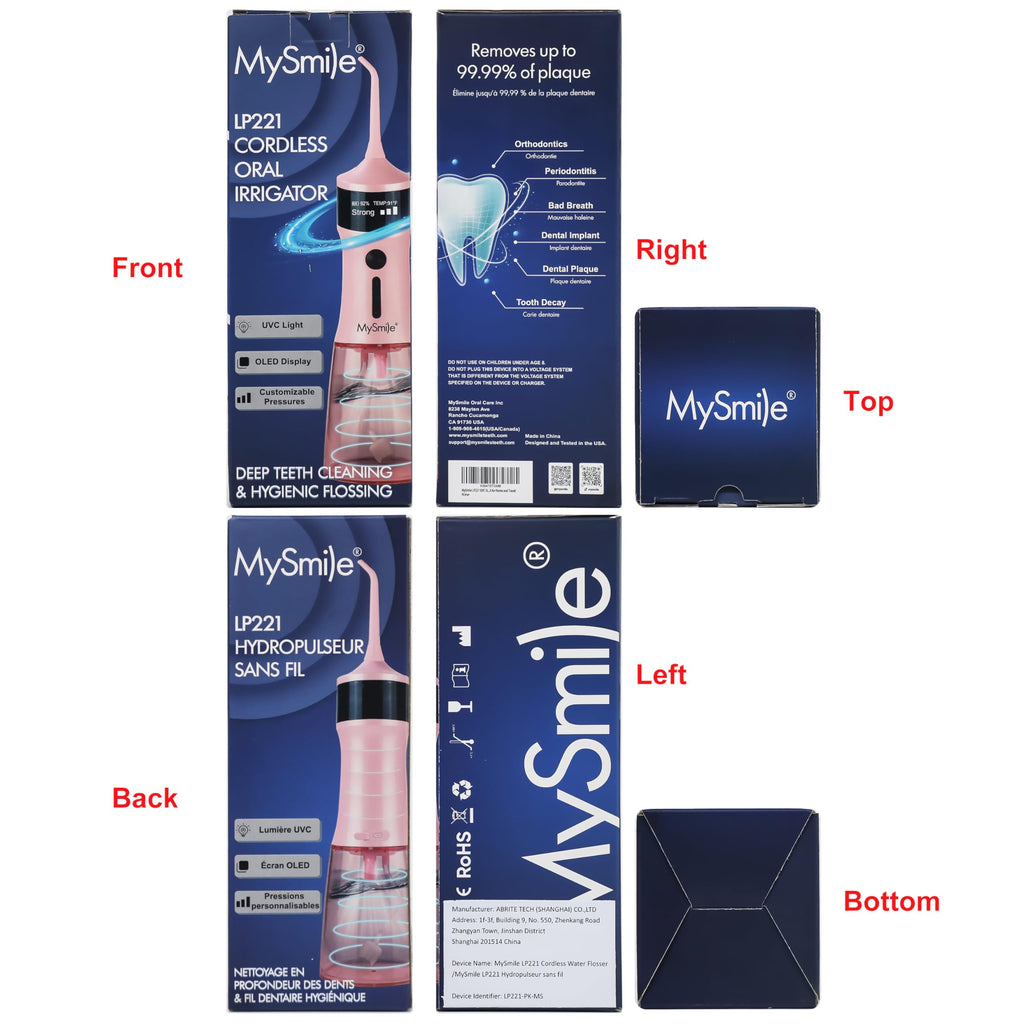 MySmile LP221 Cordless Water Flosser with UVC & OLED Display
