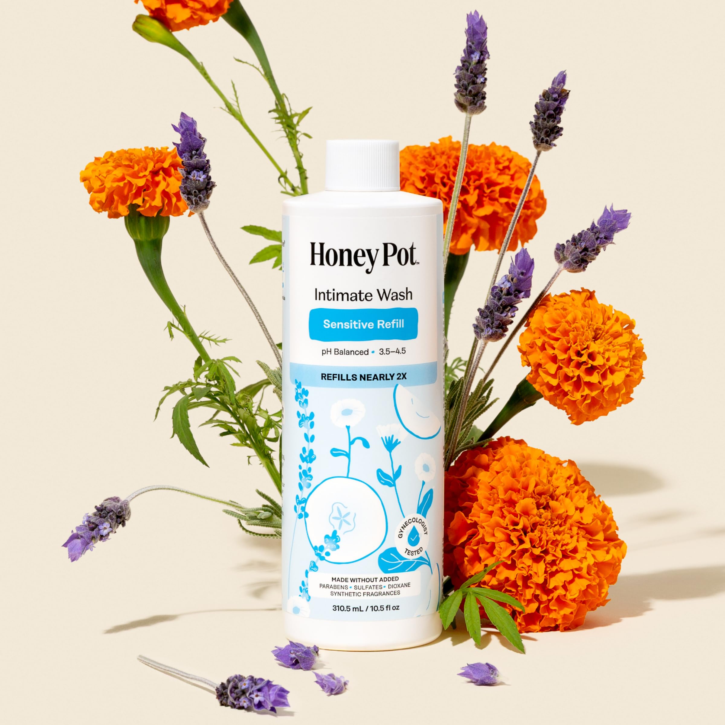 The Honey Pot Sensitive Feminine Wash Refill 10.5 oz 12-Pack