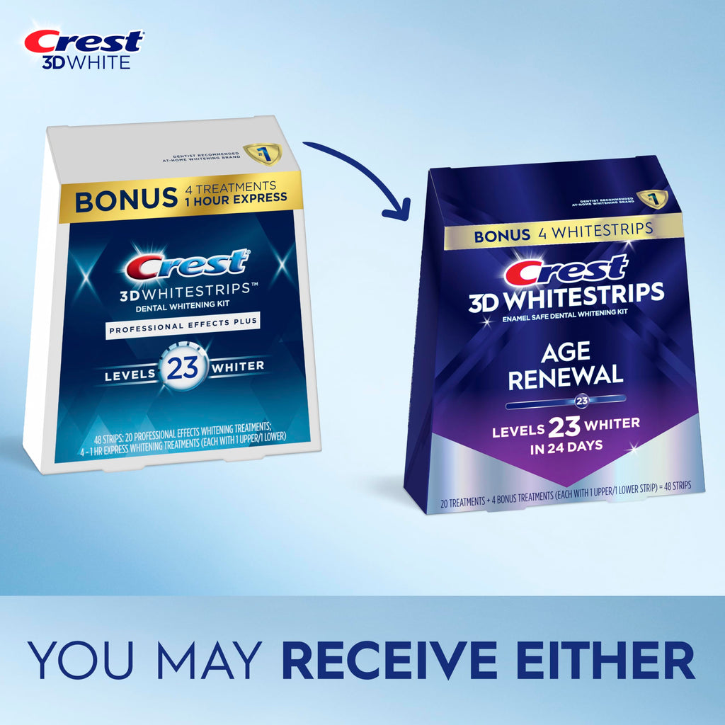 Crest 3D Whitestrips Age Renewal Teeth Whitening Kit, 24 Treatments