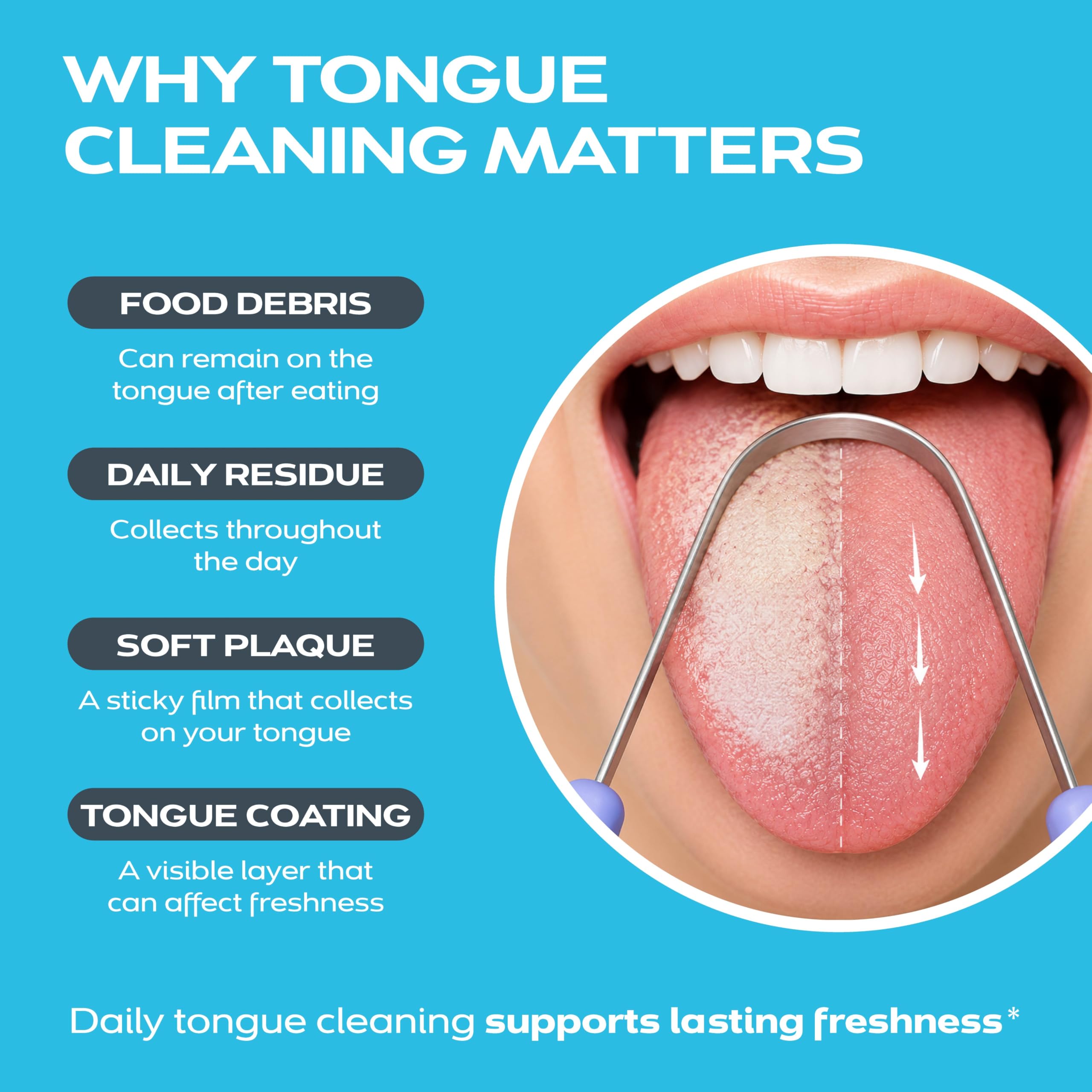 drTung's Stainless Steel Tongue Scraper for Oral Care