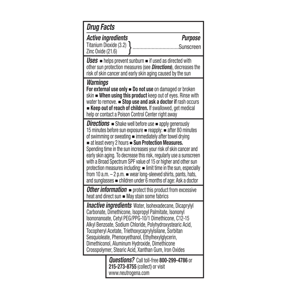 Neutrogena Purescreen+ Mineral Tinted Sunscreen SPF 30, Med Deep, 1.1 fl oz